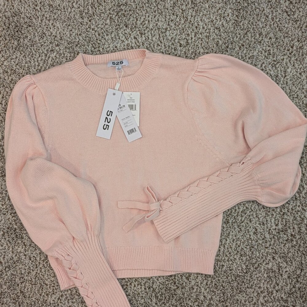 525 Brand‎ Cropped Tie Sleeve sweater